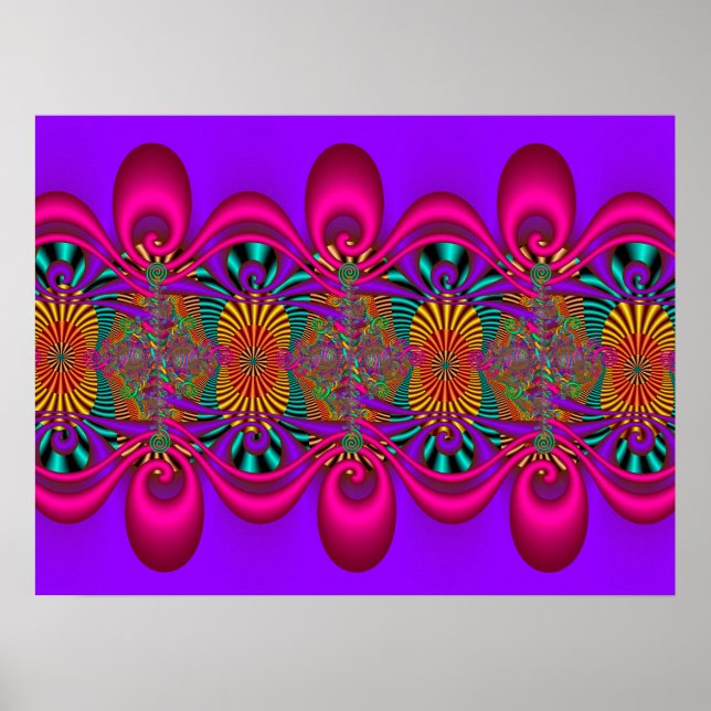 Psychedelisches Fraktal Muster Poster (Vorne)