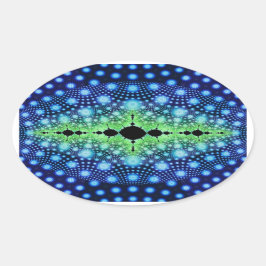 Psychedelisches Fraktal Wild Decorative Abstrakte  Ovaler Aufkleber