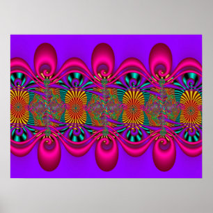 Psychedelisches Fraktalmuster Poster