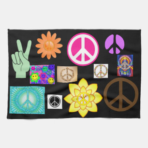 Psychedelisches Friedenszeichen Handtuch