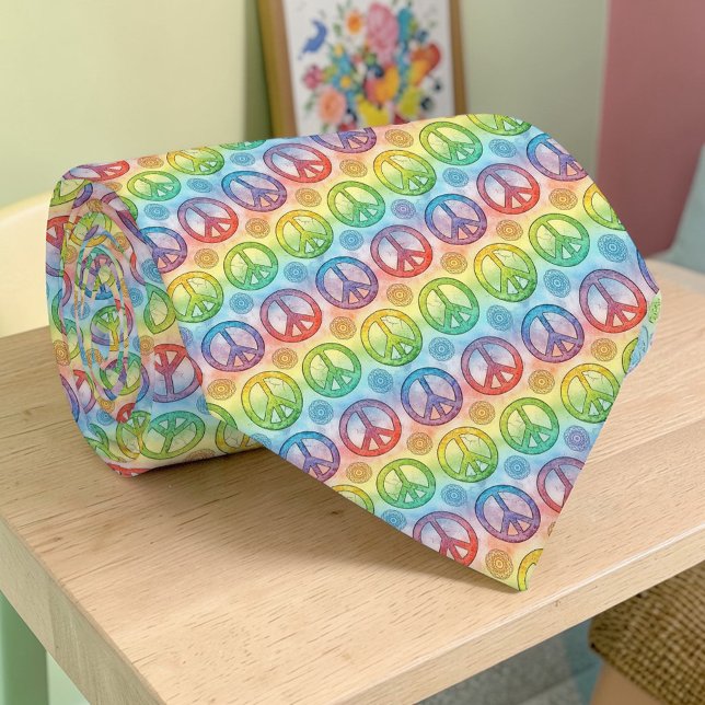 Psychedelisches Friedenszeichen Individuelle Krawa Krawatte (Von Creator hochgeladen)