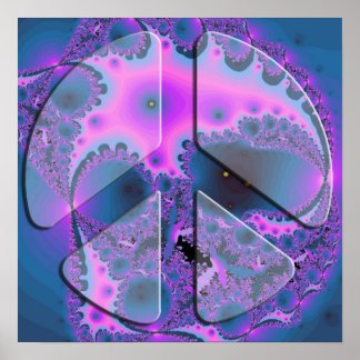 Psychedelisches Friedenszeichen-Poster Poster