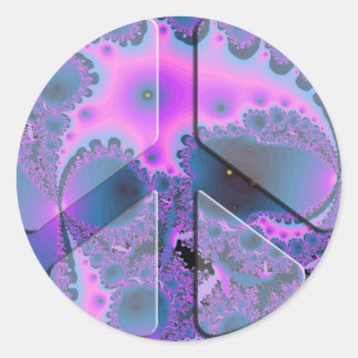 psychedelisches Friedenszeichen Runder Aufkleber