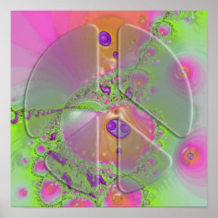 psychedelisches Friedenszeichenplakat Poster