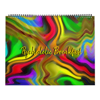 Psychedelisches Frühstück Trippy Abstrakt Art Kalender