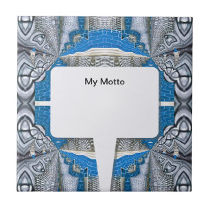 Psychedelisches Fun Fraktal Muster & Text Fliese