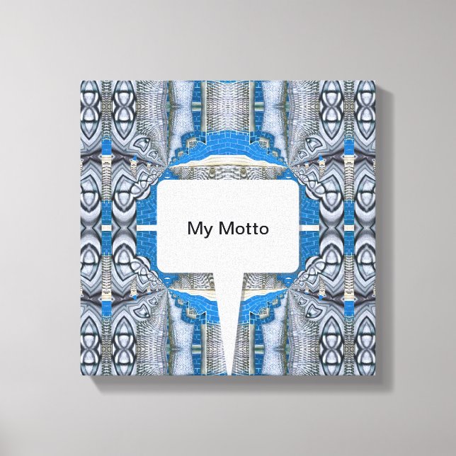 Psychedelisches Fun Fraktal Muster & Text Leinwanddruck (Vorderseite)