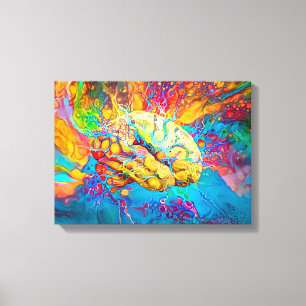 Psychedelisches Gehirn Leinwanddruck
