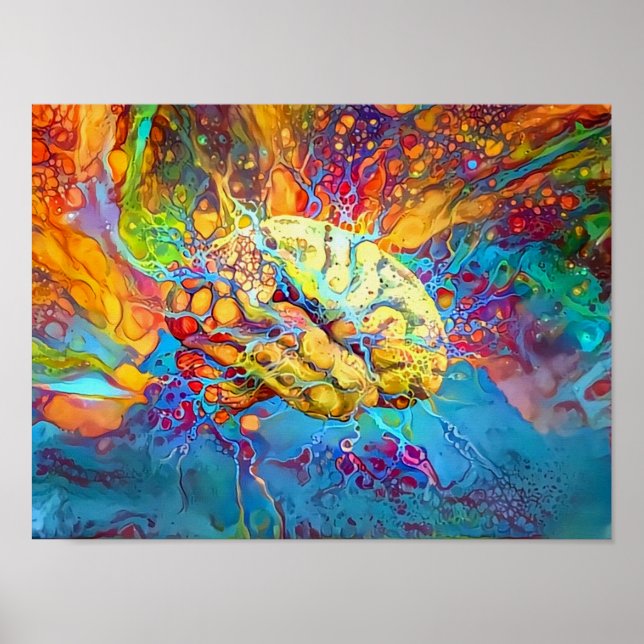 Psychedelisches Gehirn Poster (Vorne)