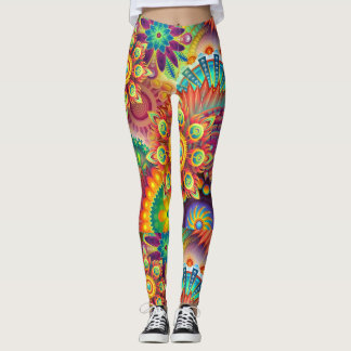 Psychedelisches geometrisches Mandala-Muster Leggings