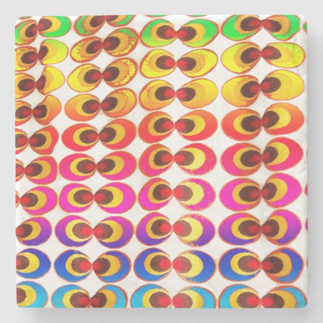 Psychedelisches Gewebe Steinuntersetzer (Vorderseite)