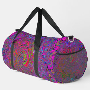 Psychedelisches Groovy Magenta Retro Flüssigkeitsw Duffle Bag
