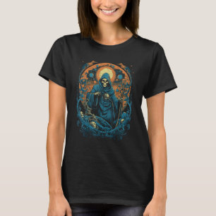 Psychedelisches Groovy-Skelett-Musikfestival-Gitar T-Shirt