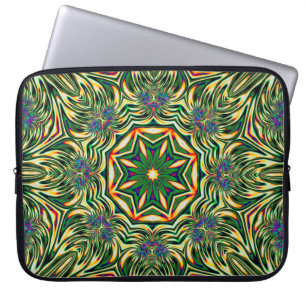 Psychedelisches grünes abstraktes Muster des Laptopschutzhülle