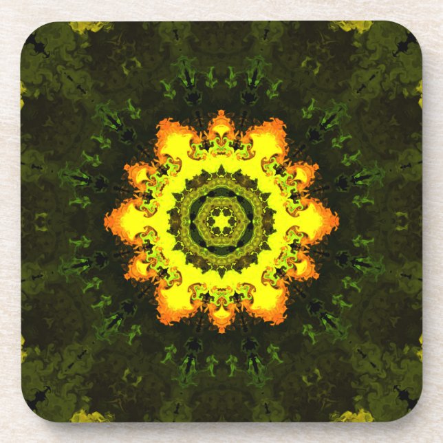 Psychedelisches Hippie-Untersetzer-Set Getränkeuntersetzer (Vorderseite)