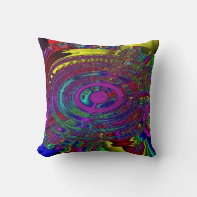 Psychedelisches Hypnotisches Abstrakte von Farben Kissen (Vorderseite)