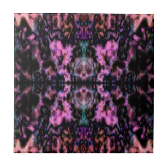 Psychedelisches Kaleidoskopmuster Fliese (Vorderseite)