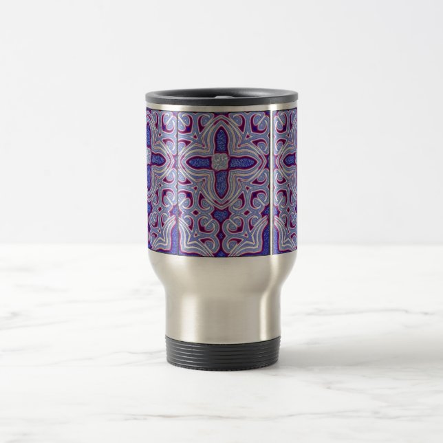 Psychedelisches Kreuz IsolierTasse Reisebecher (Mittel)