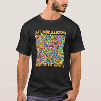 Psychedelisches Lebensmittel-Illusionsdesign Freun T-Shirt