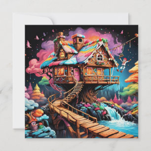 psychedelisches Lebkuchenhäuschen Weihnachten 