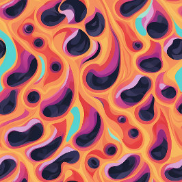 Psychedelisches Lila und orangefarbenes Abstraktes Decke