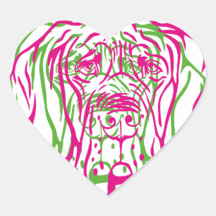 psychedelisches Logo eines Great Danes Herz-Aufkleber