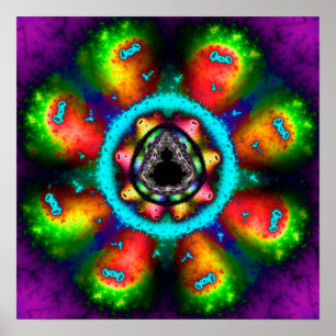 Psychedelisches Mandelbrot-Fraktal Poster