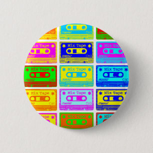 Psychedelisches Mix-Tape Button
