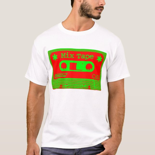 Psychedelisches Mix-Tape - Rot und Grün T-Shirt (Vorderseite)