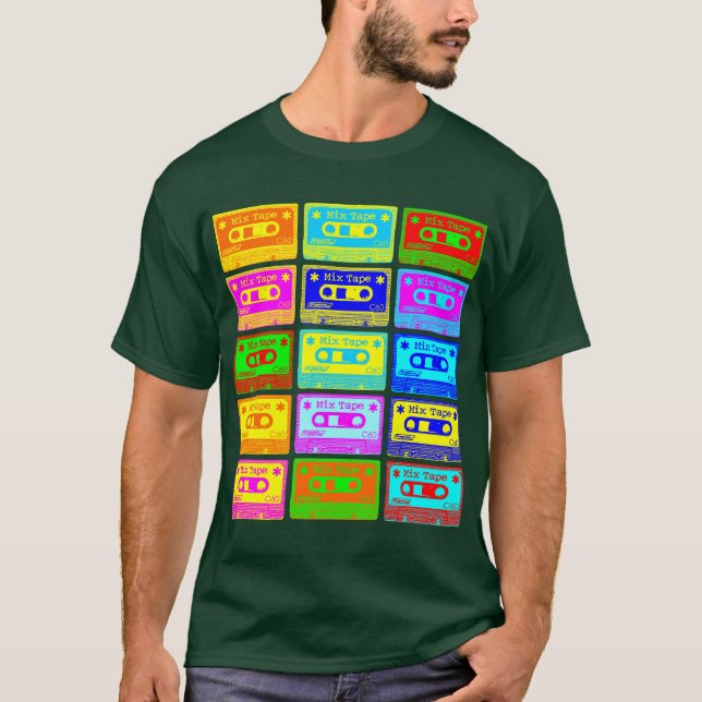 Psychedelisches Mix-Tape T-Shirt (Vorderseite)