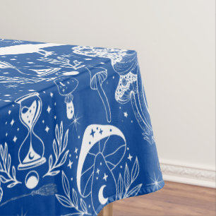 Psychedelisches Mushroom-Muster 2D.BW.b Blue BG Tischdecke