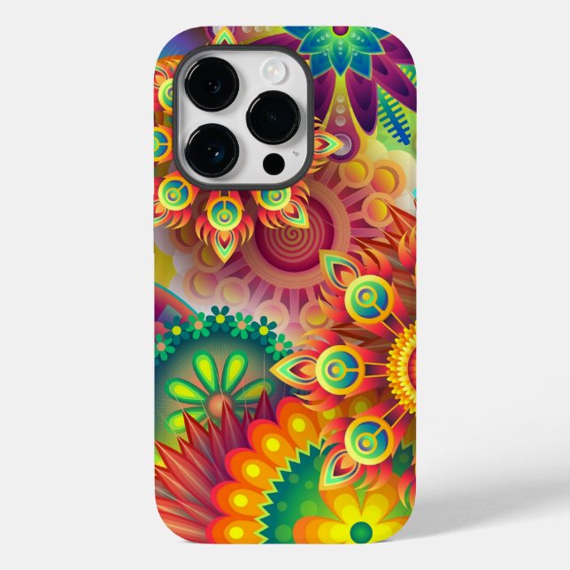 Psychedelisches Muster Case-Mate iPhone 14 Pro Hülle (Rückseite)