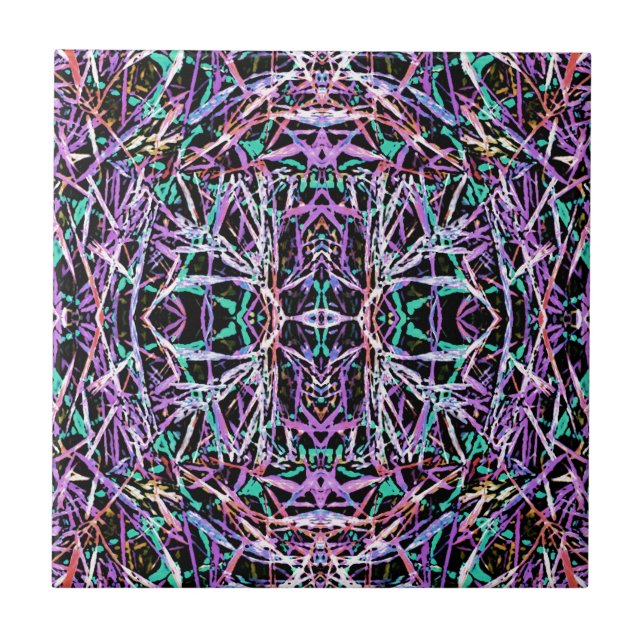 Psychedelisches Muster in Rosa Fliese (Vorderseite)
