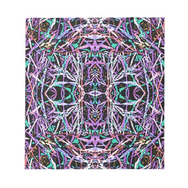 Psychedelisches Muster in Rosa Notizblock (Vorderseite)