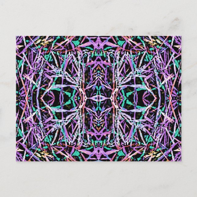 Psychedelisches Muster in Rosa Postkarte (Vorderseite)
