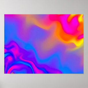Psychedelisches Neon-Fluid-Farbposter Poster