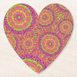 Psychedelisches Neon-Mandala-Swirbelmuster Untersetzer