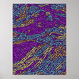 Psychedelisches Neon Retro Muster Design Poster
