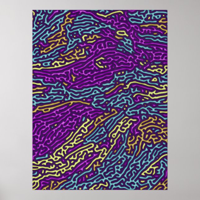 Psychedelisches Neon Retro Muster Design Poster (Vorne)