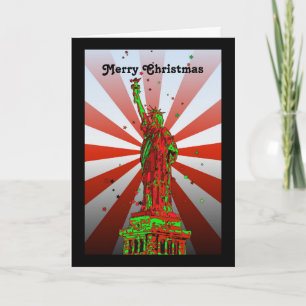 Psychedelisches NYC: Statue of Liberty Weihnachten