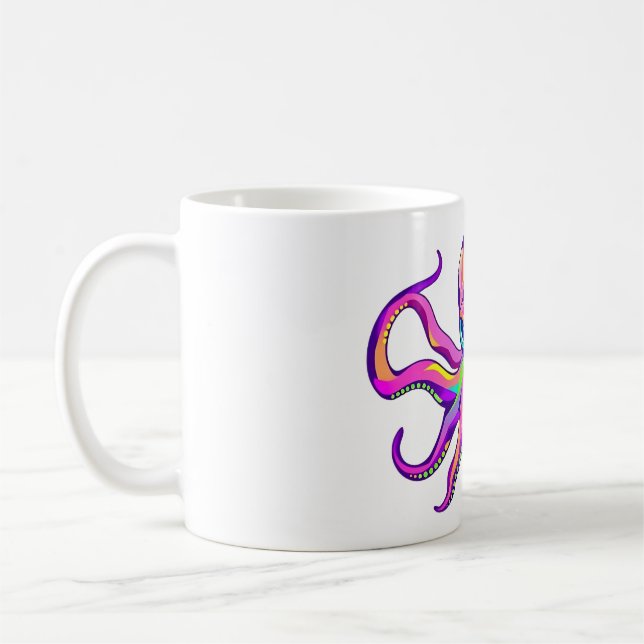 Psychedelisches Octopus Head Design Kaffeetasse (Links)