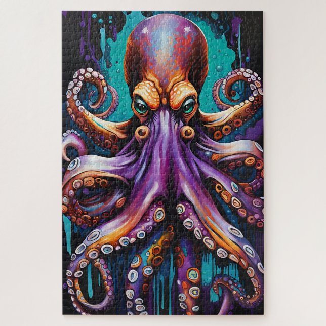 Psychedelisches Octopus Puzzle - Surreal Driving I (Vertikal)