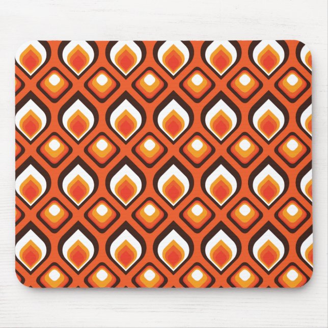 Psychedelisches Orange Mousepad (Vorne)