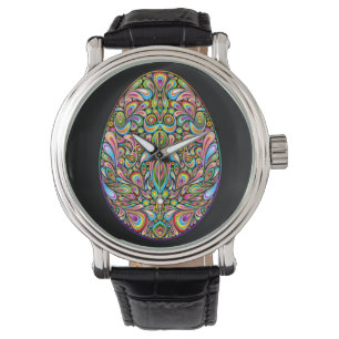 Psychedelisches Osterei-Design Kinder Bio-T-Shirt Armbanduhr