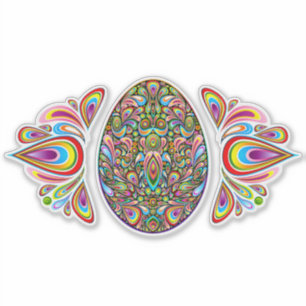 Psychedelisches Osterei-Design Kinder Bio-T-Shirt Aufkleber