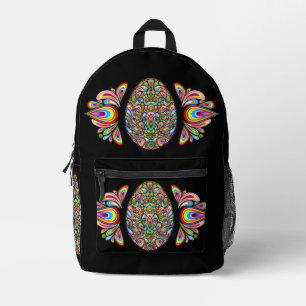 Psychedelisches Osterei-Design Kinder Bio-T-Shirt Bedruckter Rucksack