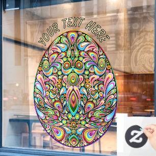 Psychedelisches Osterei-Design Kinder Bio-T-Shirt Fensteraufkleber