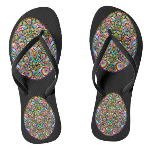 Psychedelisches Osterei-Design Kinder Bio-T-Shirt Flip Flops