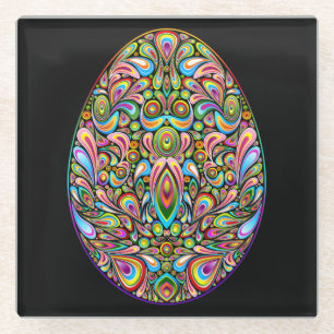 Psychedelisches Osterei-Design Kinder Bio-T-Shirt Glasuntersetzer