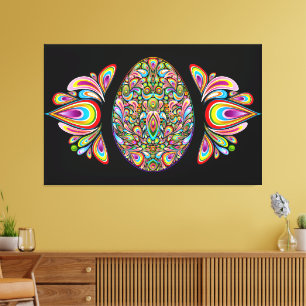 Psychedelisches Osterei-Design Kinder Bio-T-Shirt Leinwanddruck